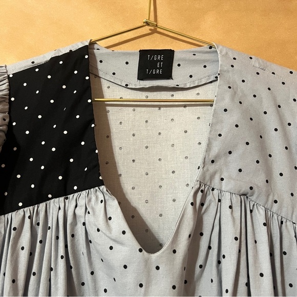 Tigre et Tigre | Rolf Dress Polka Dot Asymmetrical Popover Maxi Dress Size XS/S - Picture 4 of 10